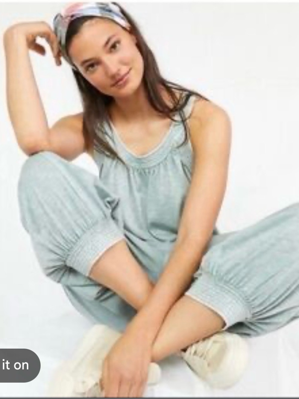 Anthropologie Daily Practice Green Lightweight Jumpsuit Relaxed Everyday Boho